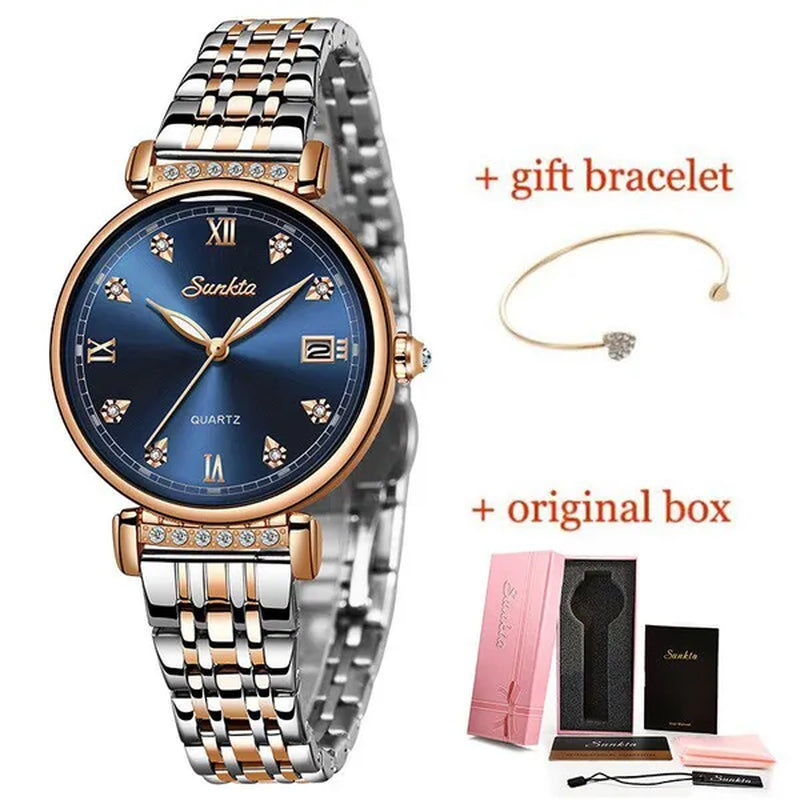 New Women Watch Top Luxury Brand Creative Design Steel Women'S Wrist Watches Female Clock Relogio Feminino